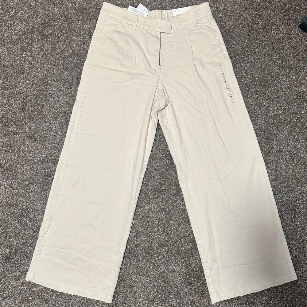 AE Ivory Dreamy Drape Stretch High-Waisted Trouser (Size: 12 Long - 31W) - Picture 3 of 8